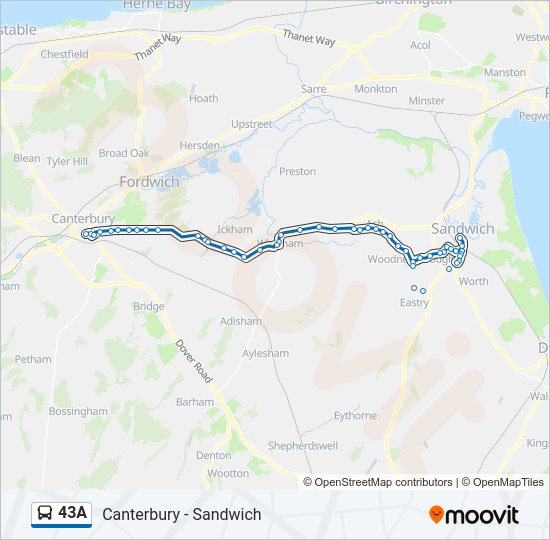 43A Bus Line Map