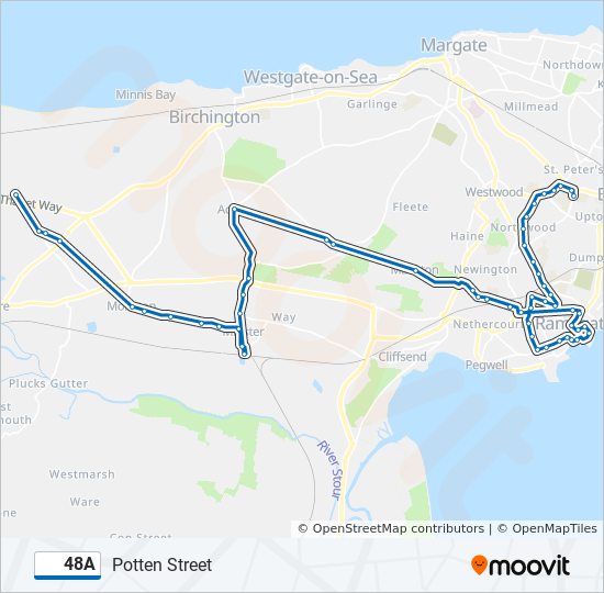 48a Route: Schedules, Stops & Maps - Potten Street (Updated)