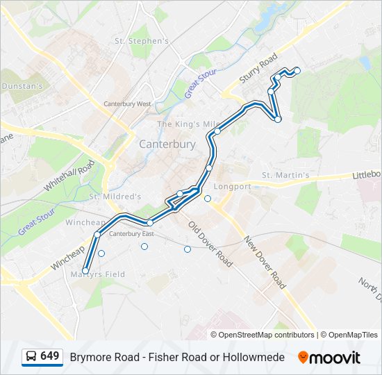 649 Bus Line Map