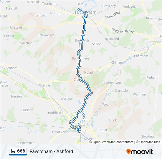 666 Bus Line Map