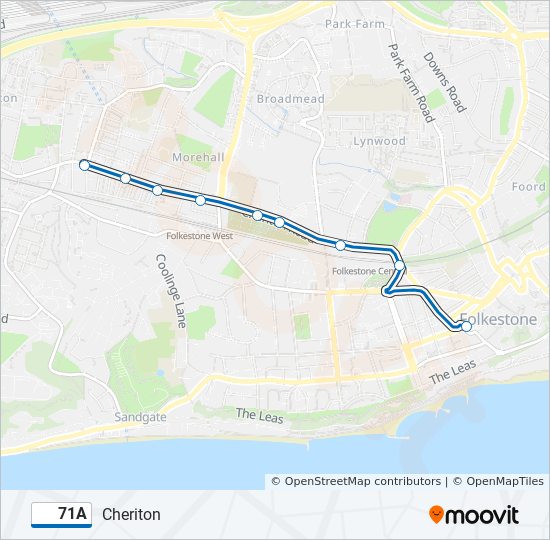 71A bus Line Map