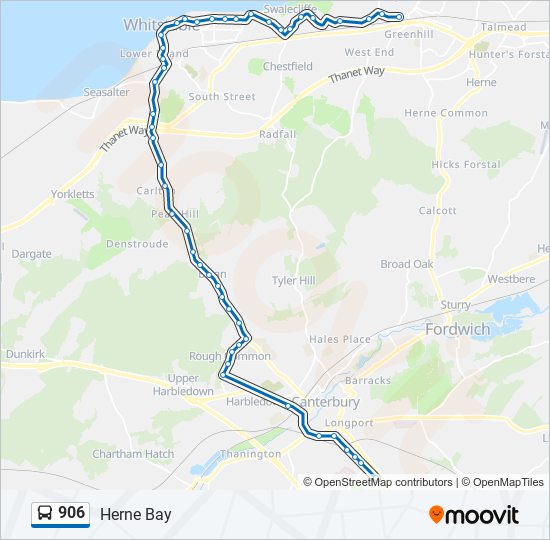 906 bus Line Map