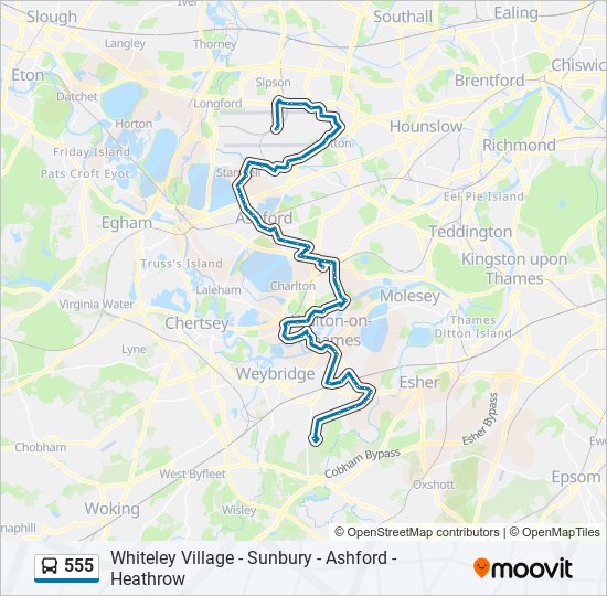 555 Bus Line Map