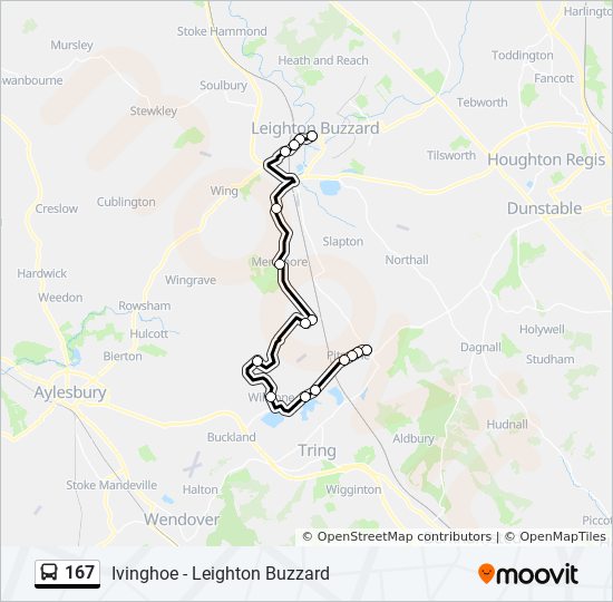 Bus 167 Route Map 167 Route: Schedules, Stops & Maps - Ivinghoe (Updated)