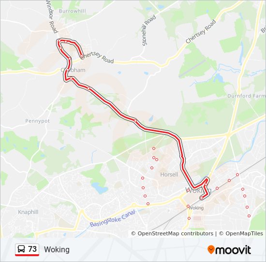 Bus 73 Route Map 73 Route: Schedules, Stops & Maps - Woking (Updated)