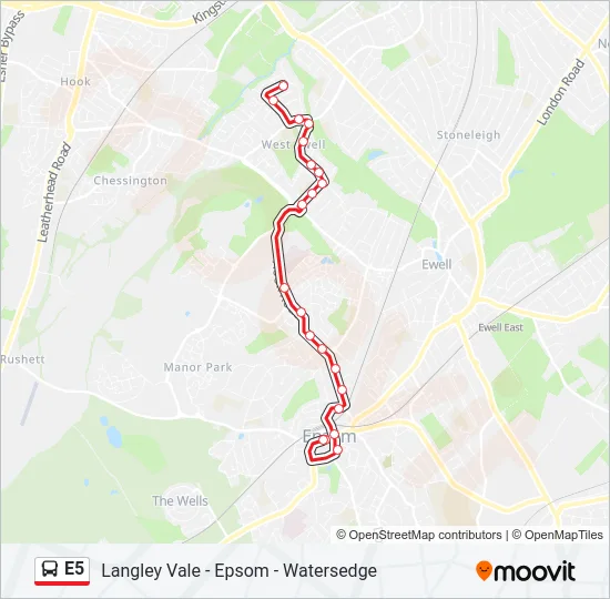 E5 Bus Line Map