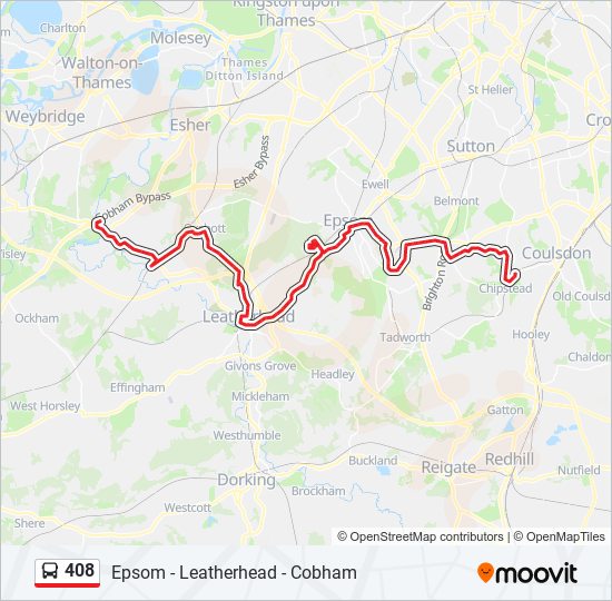408 Route Schedules Stops Maps Cobham Updated 