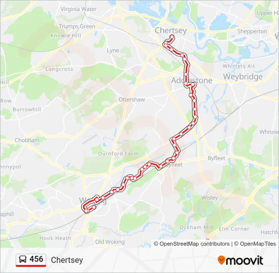 456 Route: Schedules, Stops & Maps - Chertsey (Updated)