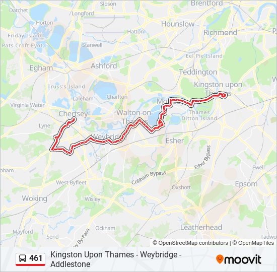 461 bus Line Map