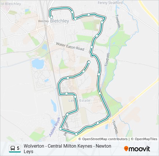 Bus 5 Route Map 5 Route: Schedules, Stops & Maps - Bletchley (Updated)