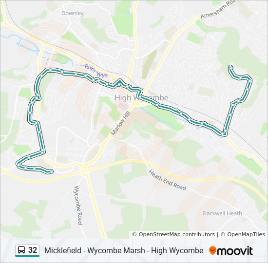 Bus 32 Route Map 32 Route: Schedules, Stops & Maps - Micklefield Estate (Updated)