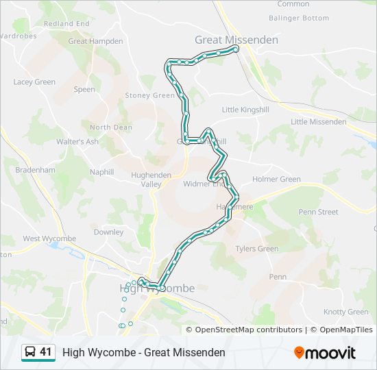 Bus 41 Route Map 41 Route: Schedules, Stops & Maps - High Wycombe (Updated)