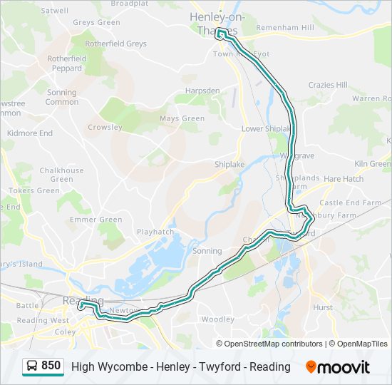 850 Route Schedules Stops Maps Reading Town Centre Updated 