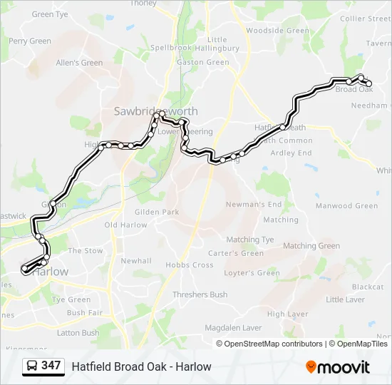 347 Bus Line Map