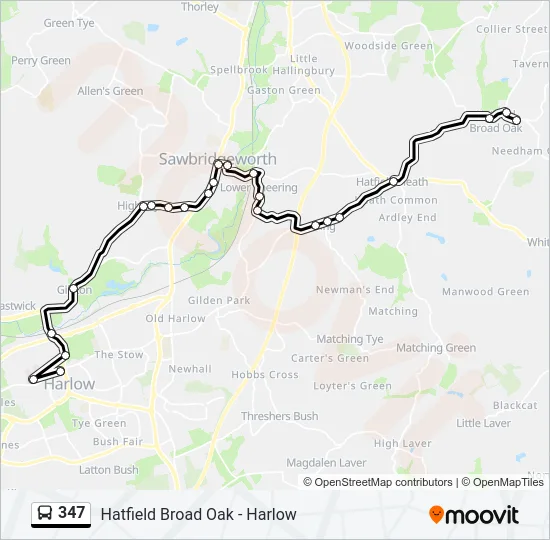 347 Bus Line Map