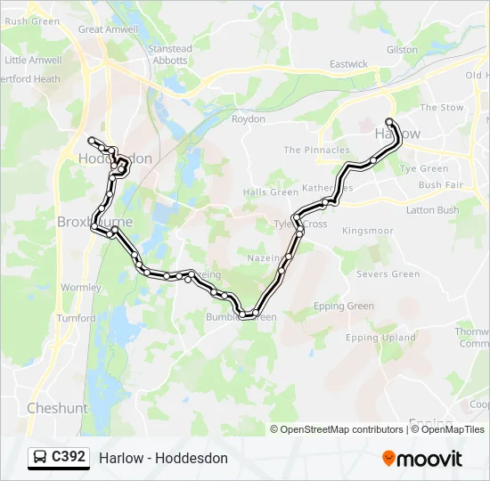 C392 Bus Line Map