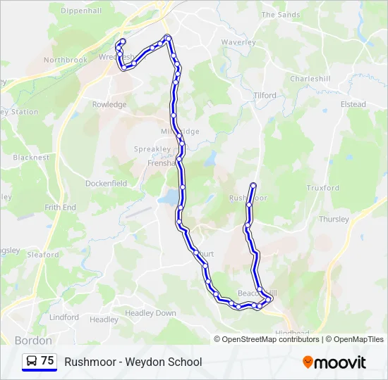 75 Bus Line Map