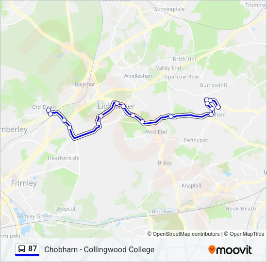 87 Bus Line Map
