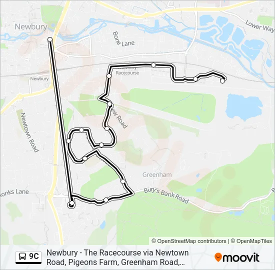 9C Bus Line Map