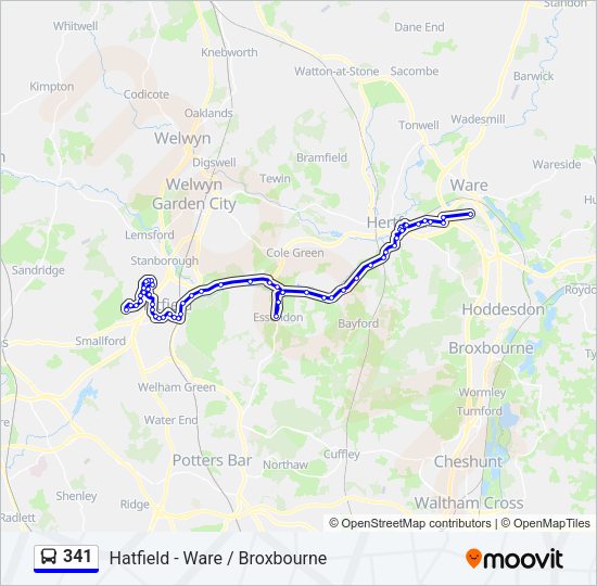 341 Bus Line Map