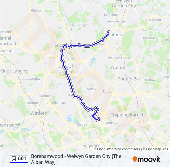 601 Bus Line Map