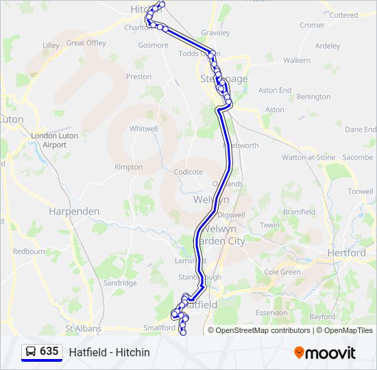 635 Bus Line Map