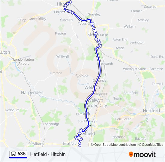 635 bus Line Map