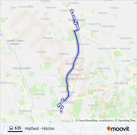 635 Bus Line Map