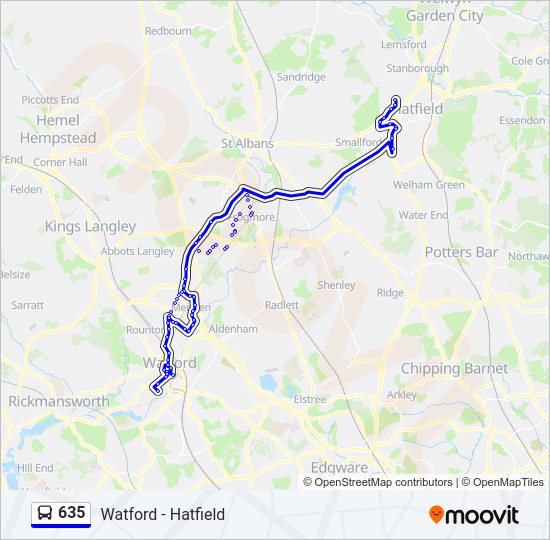 635 Bus Line Map