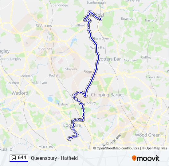 644 Bus Line Map