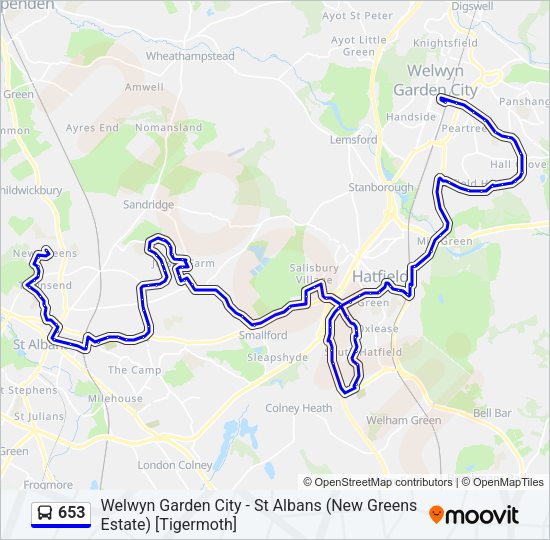 653 Bus Line Map