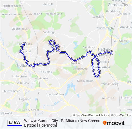 653 Bus Line Map