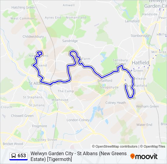 653 Bus Line Map