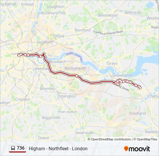 736 Route: Schedules, Stops & Maps - Higham (Updated)