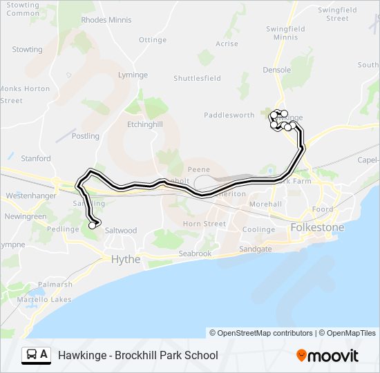 a Route Schedules, Stops & Maps Hawkinge (Updated)