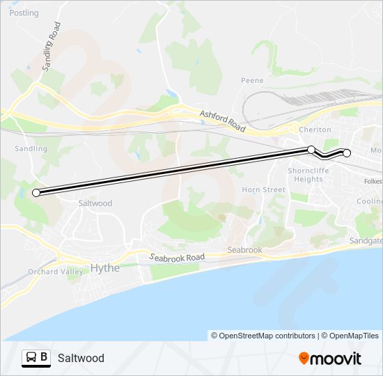 B Line Bus Timetable B Route: Schedules, Stops & Maps - Saltwood (Updated)