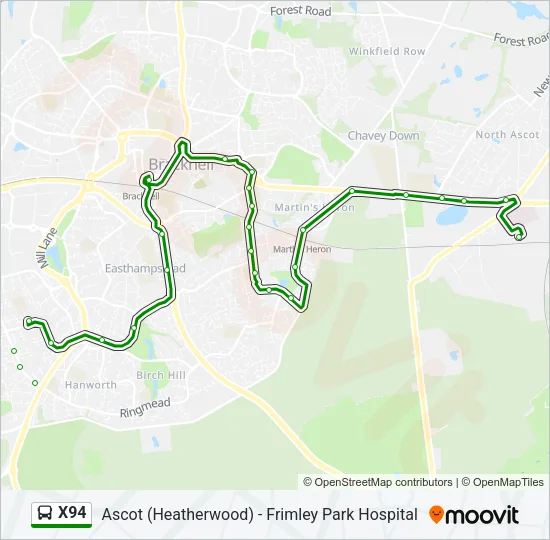 X94 Bus Line Map