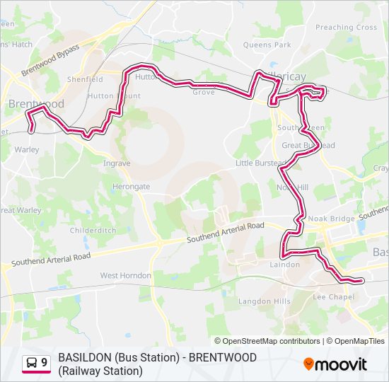 9 Bus Line Map