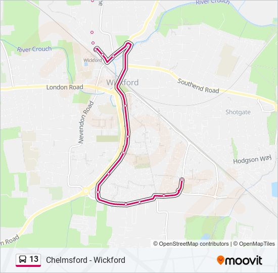 13 bus Line Map