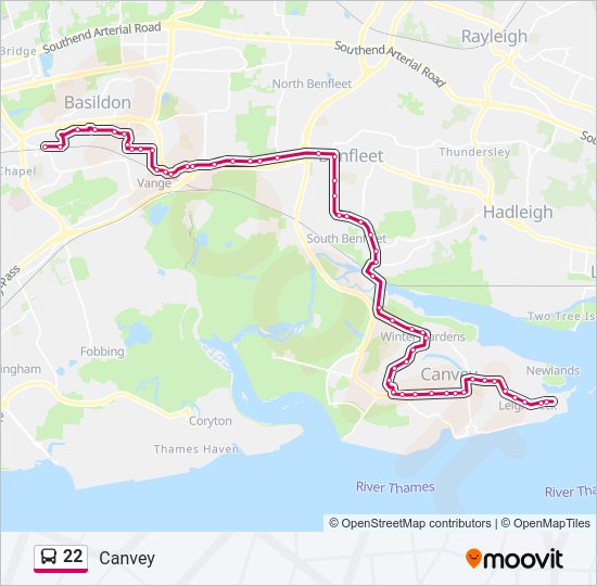 22 Bus Line Map