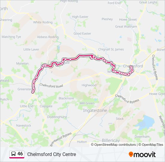 46 bus Line Map