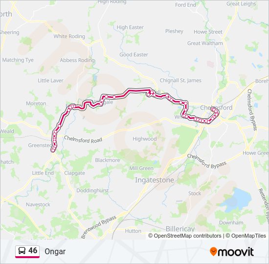 46 Bus Line Map