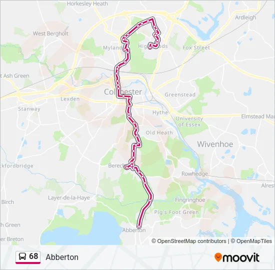 68 Bus Line Map