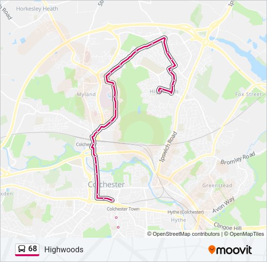 68 Bus Line Map