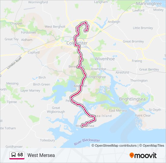 68 bus Line Map