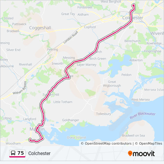 75 Route Schedules, Stops & Maps Colchester Town Centre (Updated)