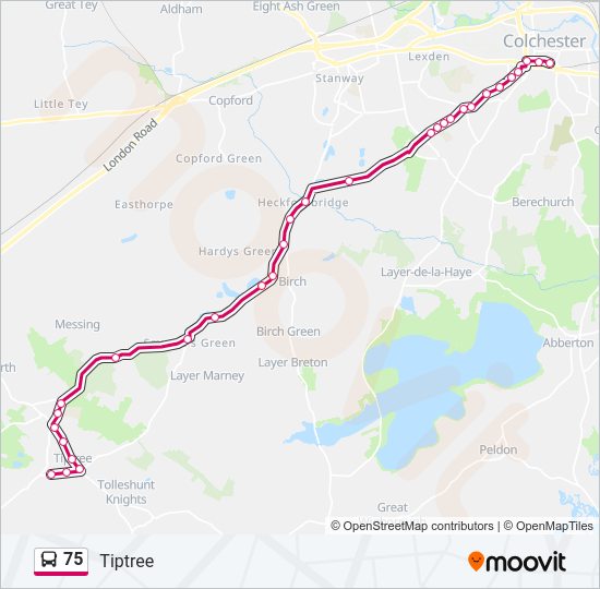 75 Bus Line Map