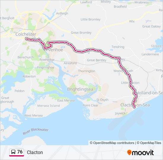 76 bus Line Map