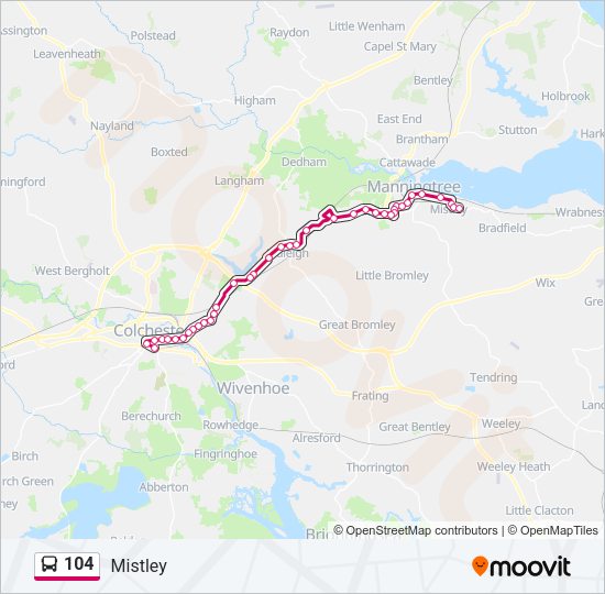 104 Bus Line Map