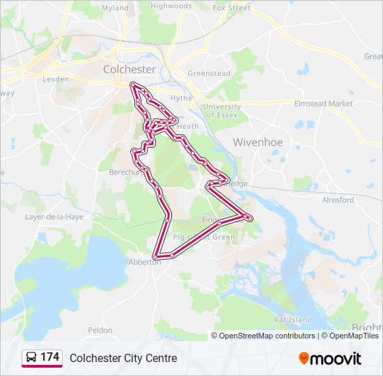 174 Route: Schedules, Stops & Maps - Colchester City Centre (Updated)